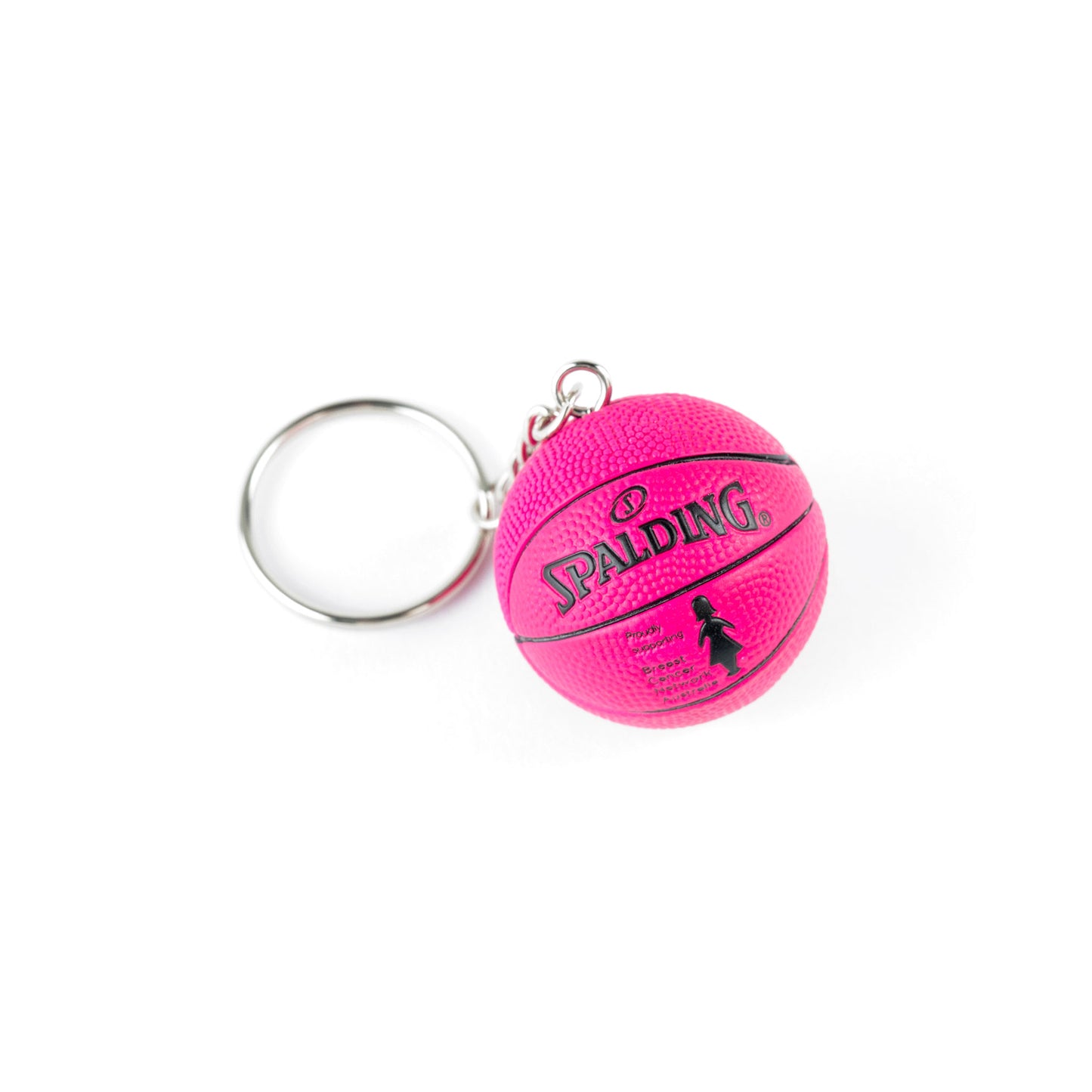 Pink Spalding basketball keychain